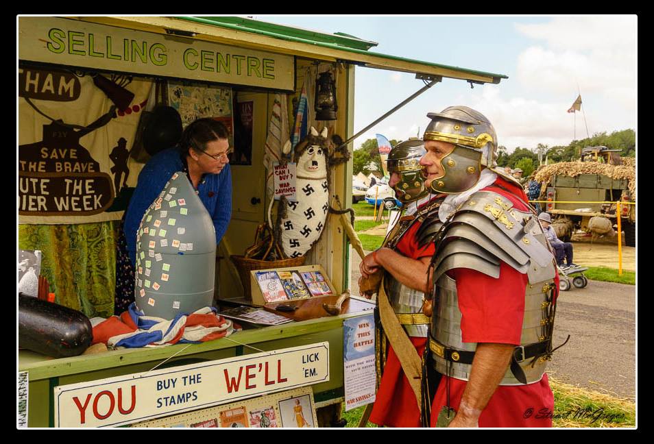 Utility Jude at an outdoor re-enactment event display