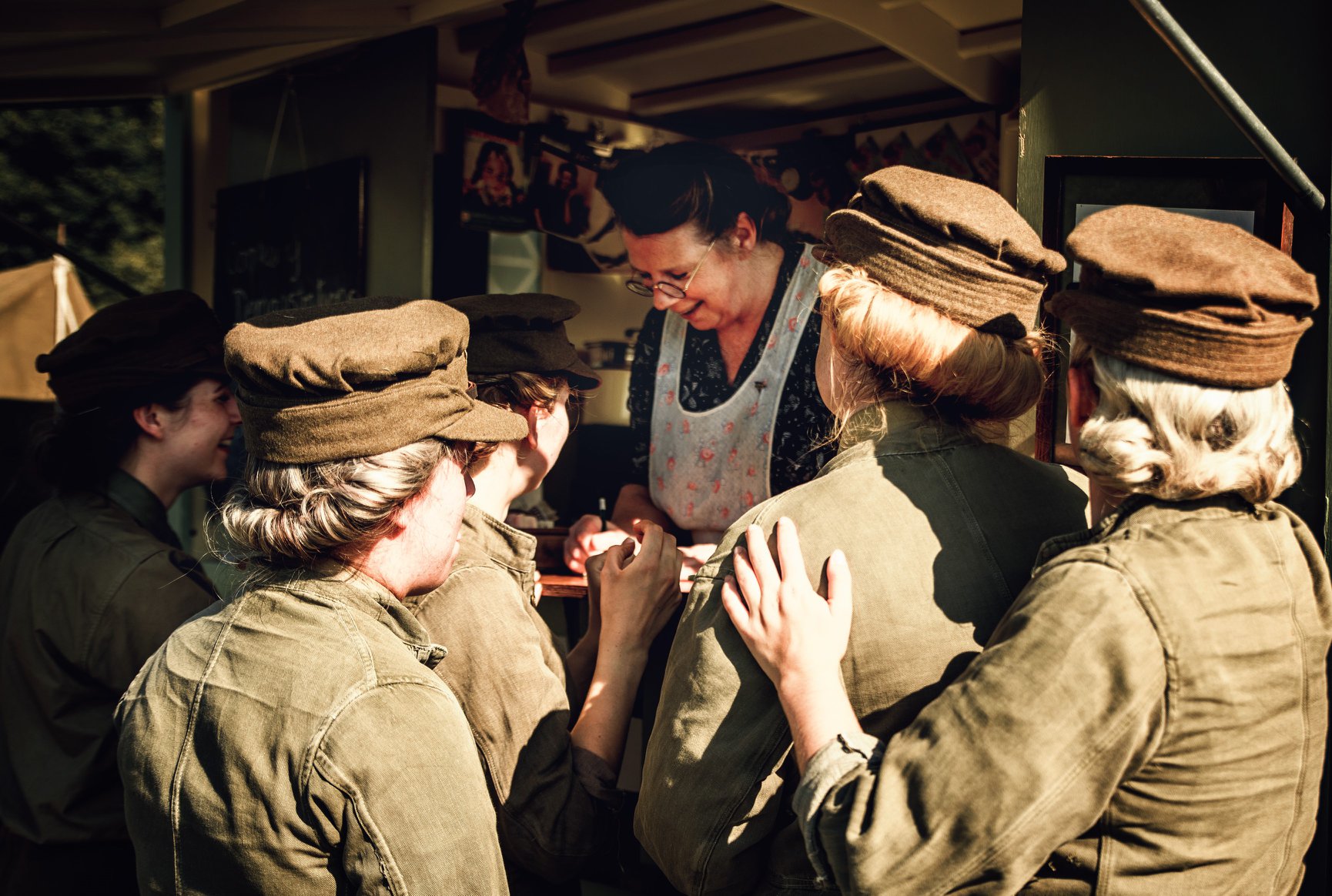 Utility Jude serving Land Army girls at a WW2 re-enactment event